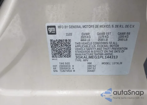 2023 GMC Terrain Fwd Sle из США, поврежденный, VIN 3GKALMEG1PL144313